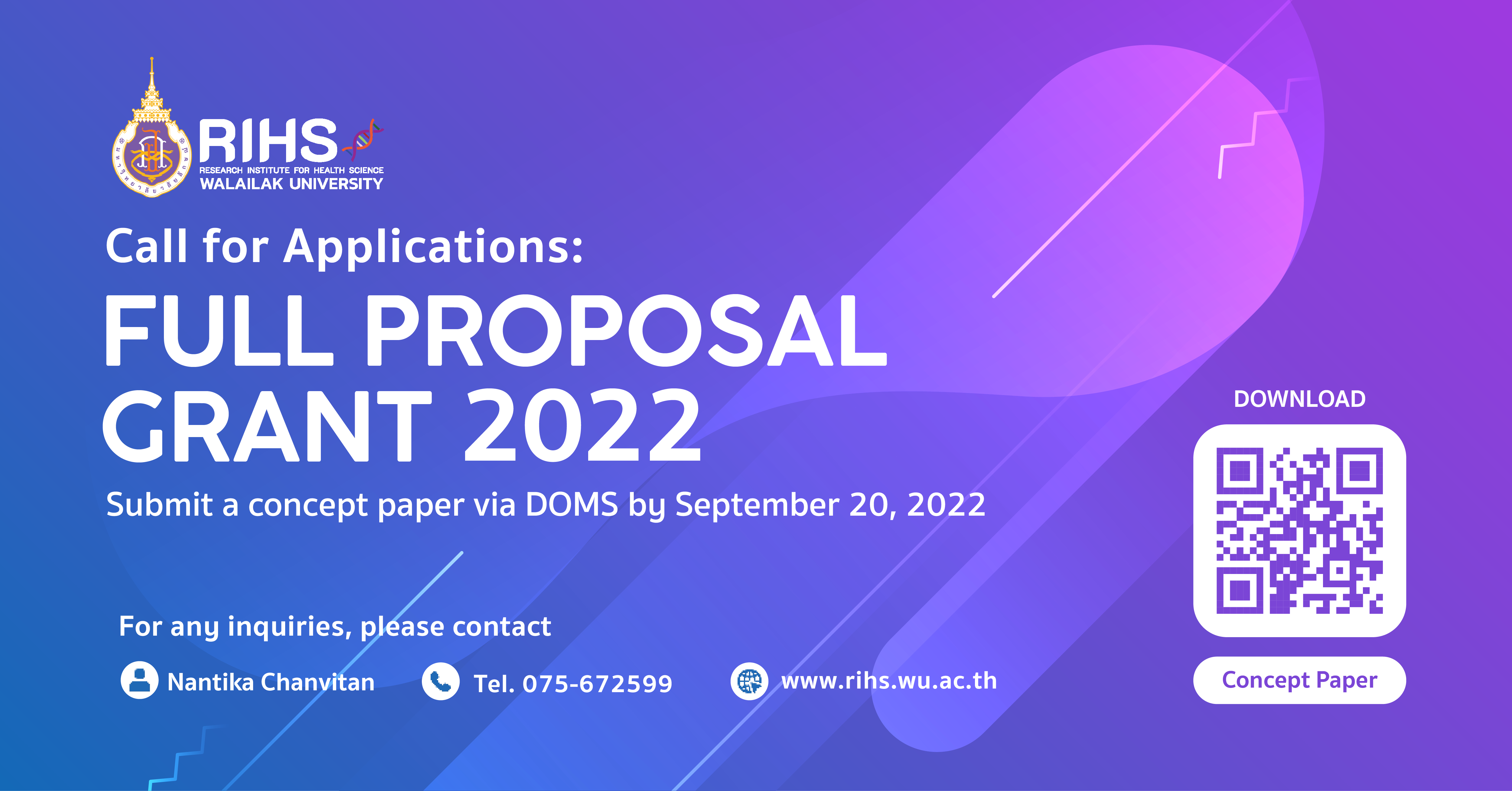 Now Open: Calling for Full Proposal Grant Applications 2022
